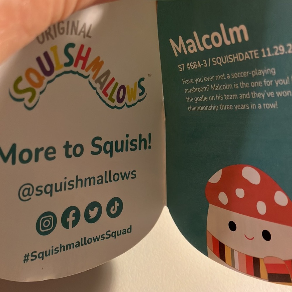 Squishmallow 7” Malcolm the Mushroom - Picture 4 of 4